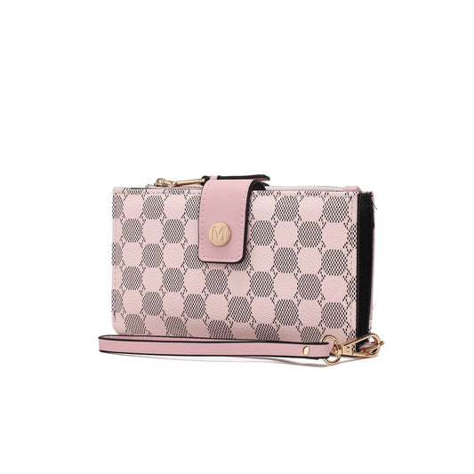 (pink)Solene Circular Print Wristlet Wallet by Mia K - BagNook