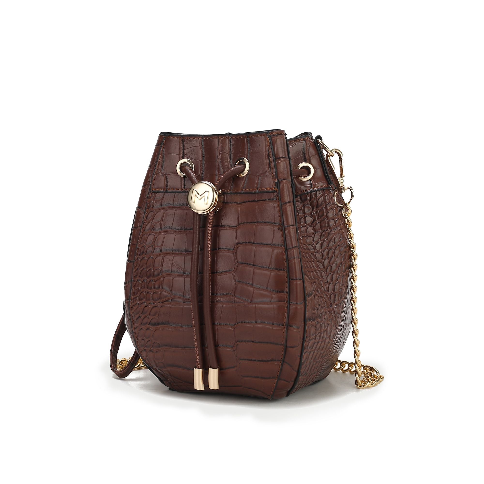 (coffee)Cassidy Crocodile Embossed Women's Shoulder Bag by Mia k - BagNook