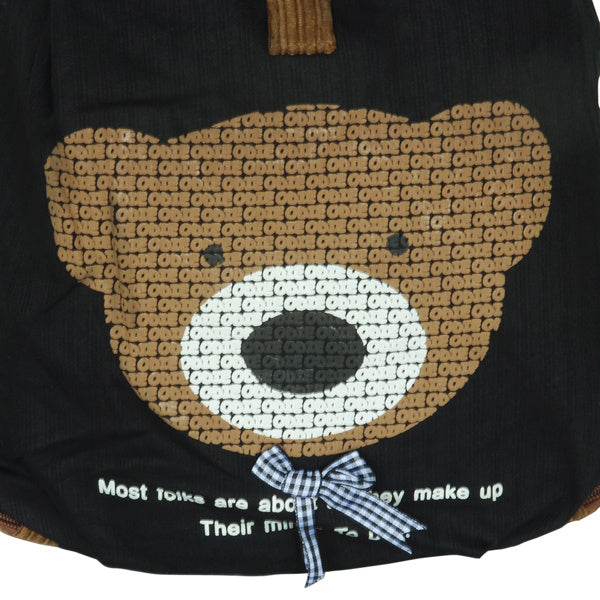 Cheerful Bear Fabric Art School Daypack - BagNook