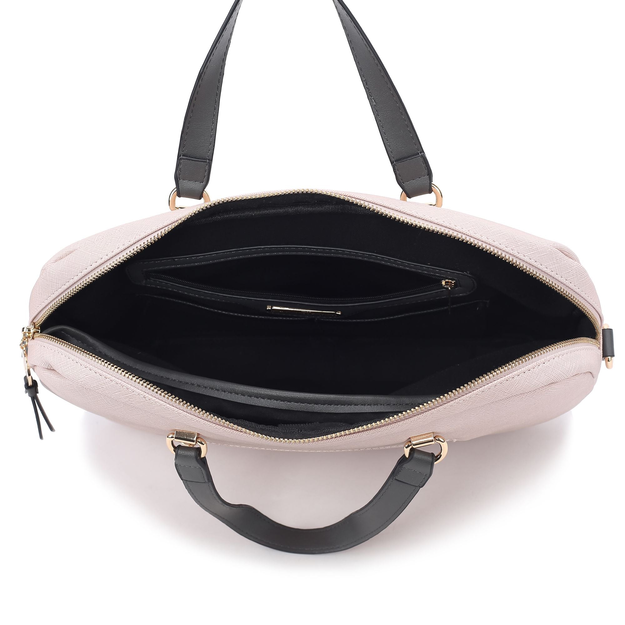 (blush)Rose Vegan Leather Laptop Briefcase by Mia K - BagNook
