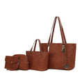 Load image into Gallery viewer, (camel)Arya 4pc Signature Vegan Leather Tote Bag Set by Mia K - BagNook
