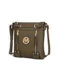 Load image into Gallery viewer, (olive)Lilian Vegan Leather Crossbody by Mia k - BagNook
