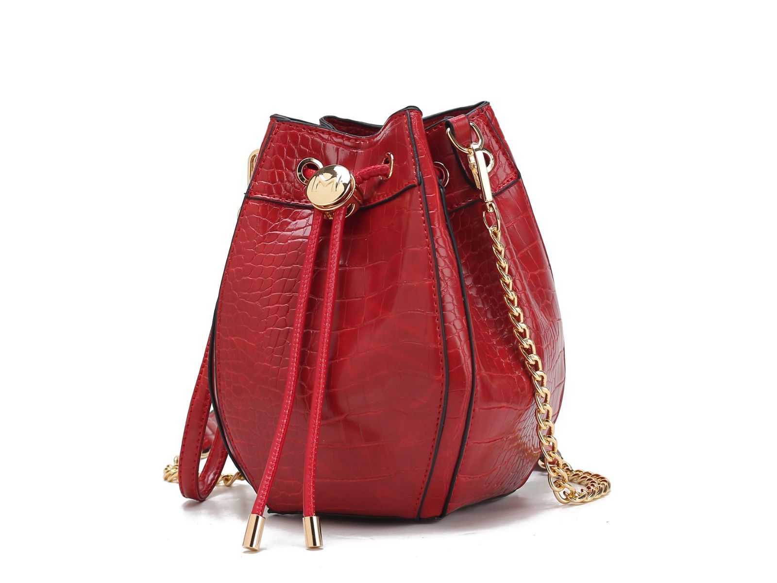 (red)Cassidy Crocodile Embossed Women's Shoulder Bag by Mia k - BagNook