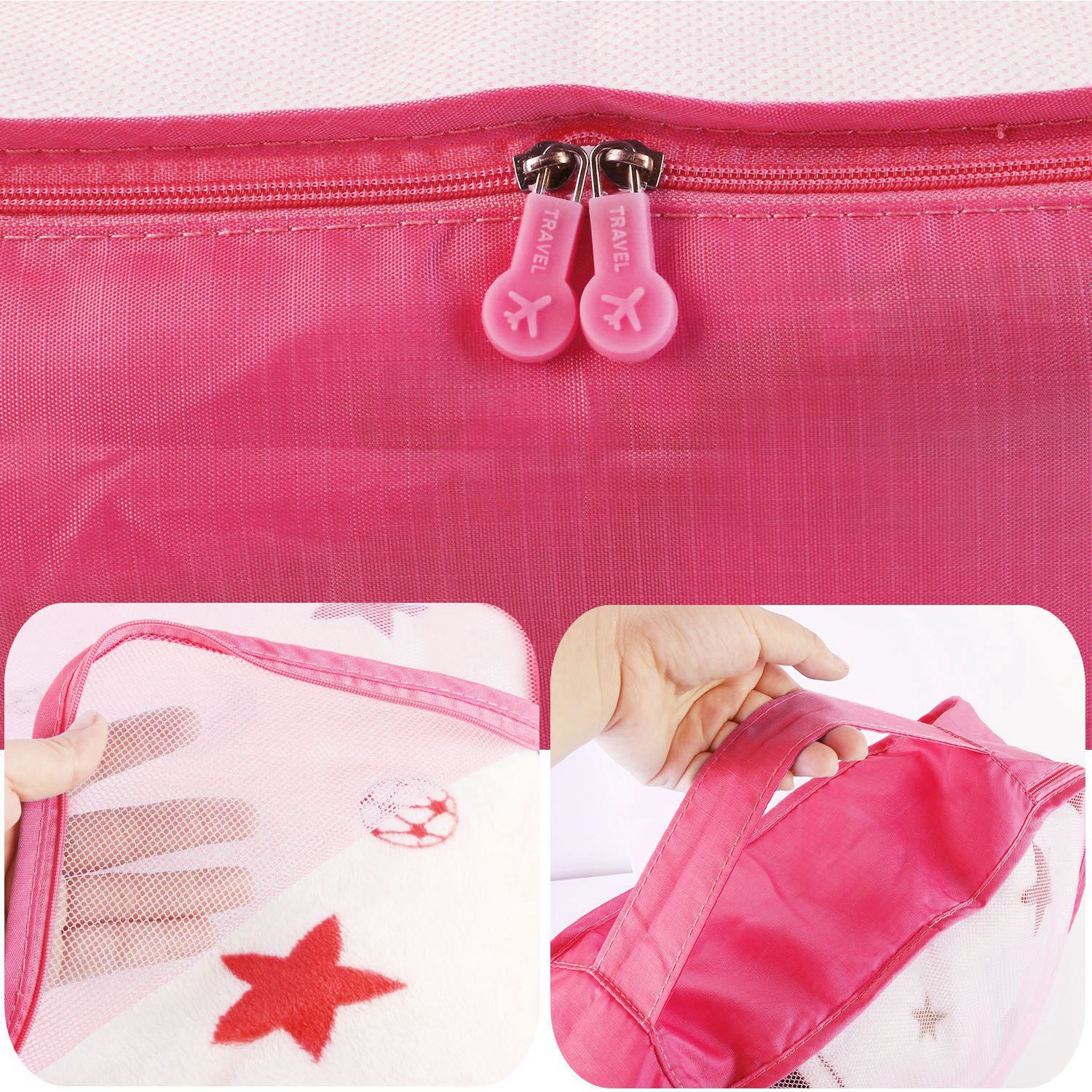 (hot pink)9pc Travel Luggage Organizer - BagNook