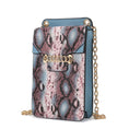 Load image into Gallery viewer, (denim)Yael Snake embossed Vegan Leather Phone Crossbody Mia K - BagNook
