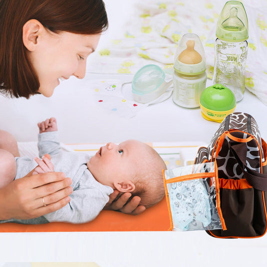 (giraffe_orange)Diaper Bag w/Changing Pad - BagNook