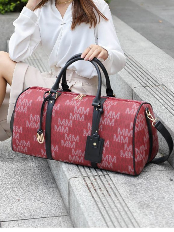 (burgundy)Jovani Duffel Weekender by Mia k - BagNook