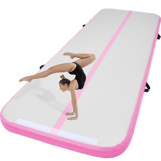 VEVOR Gymnastics Inflatable Air Mat, 4" Thick, 10ft Pink - BagNook