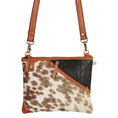 Load image into Gallery viewer, Grayson Wide Crossbody Bag w/ Pocket - White Hairon - Upcycled - BagNook
