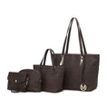 Load image into Gallery viewer, (chocolate)Arya 4pc Signature Vegan Leather Tote Bag Set by Mia K - BagNook
