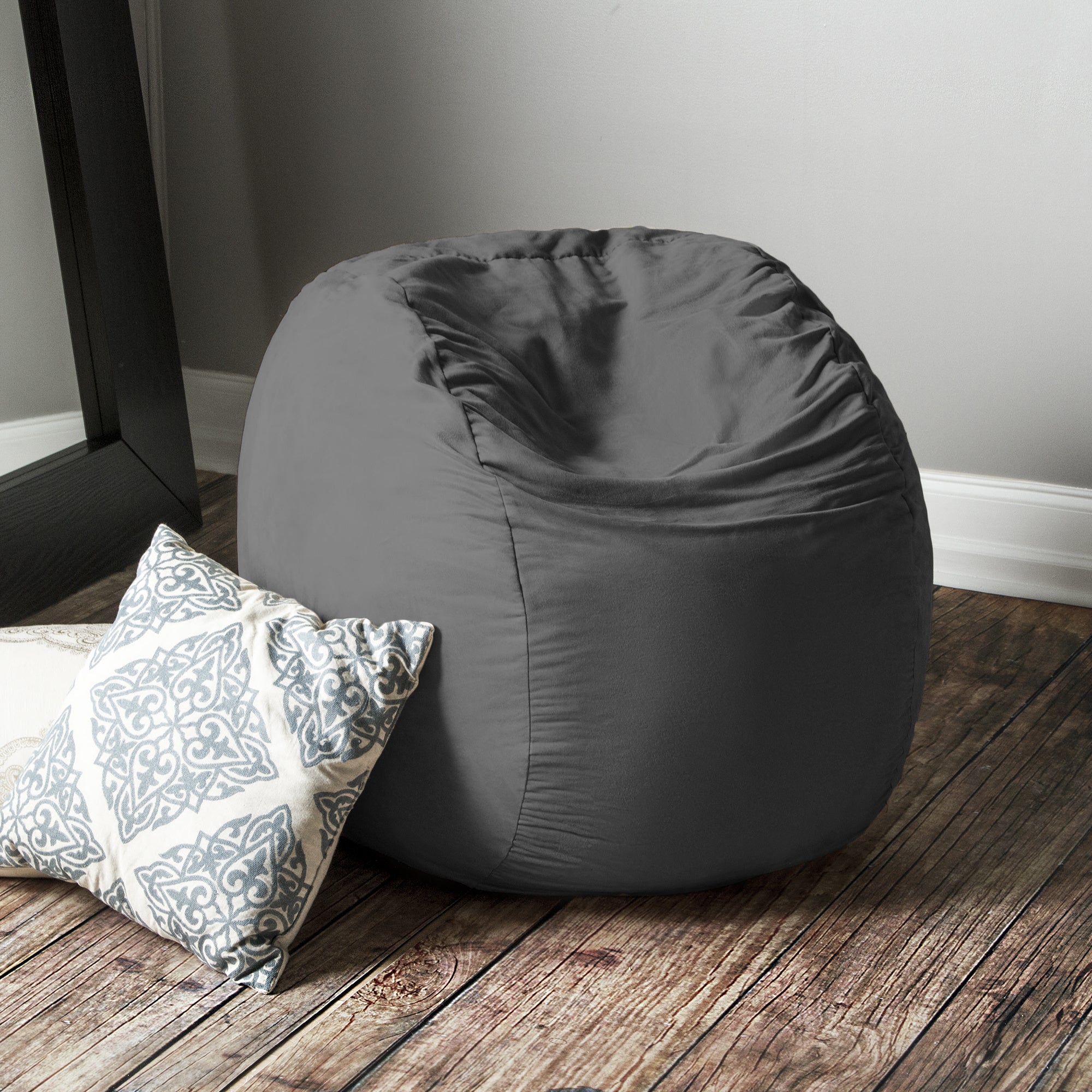 Jaxx Saxx 3 ft Round Bean Bag - Charcoal - BagNook