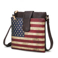 Load image into Gallery viewer, (chocolate)Josephine Vegan Leather FLAG Crossbody by Mia K - BagNook
