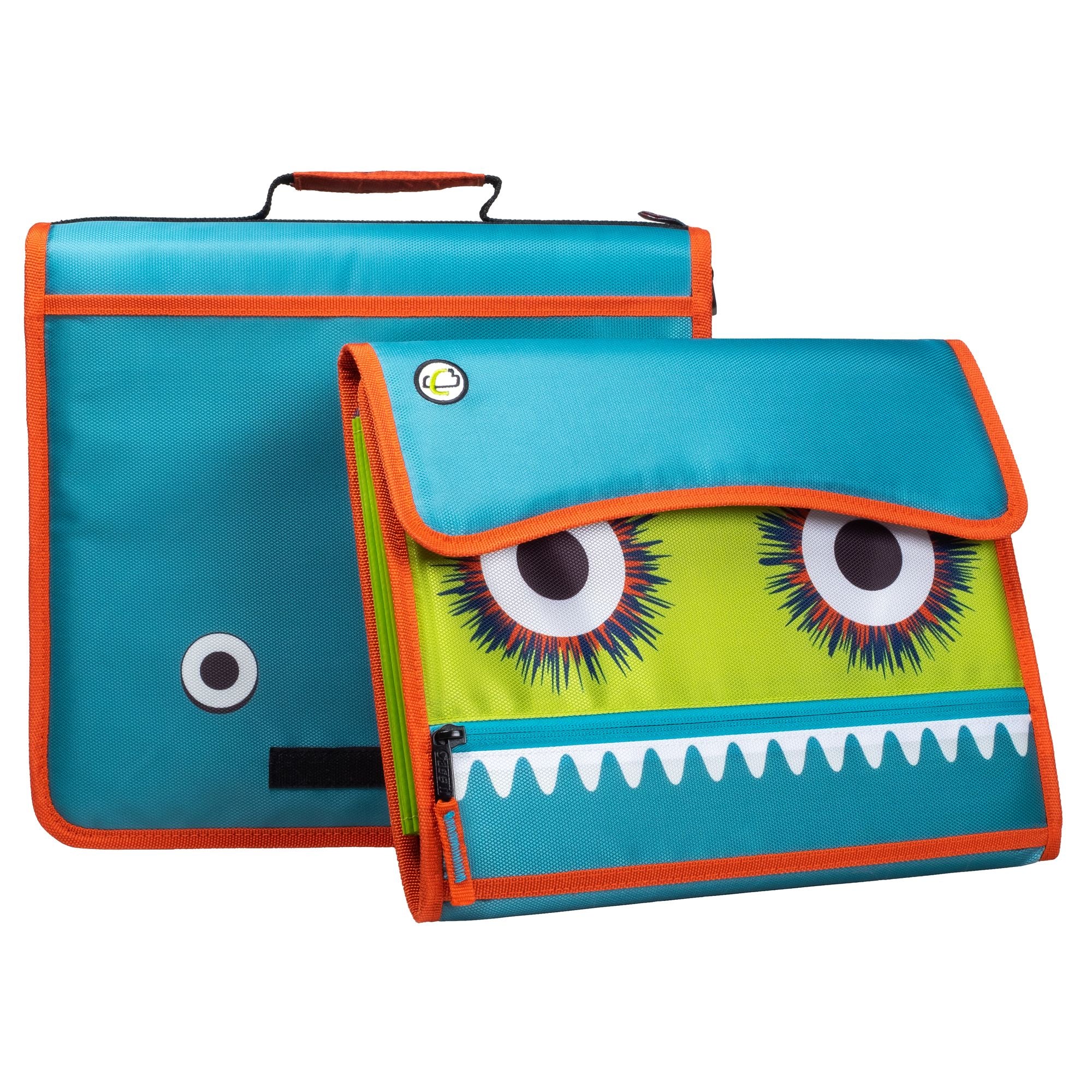 The Sidekick Monster - 2 Inch Zipper Binder - Aqua - BagNook