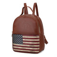 Load image into Gallery viewer, (tan)Briella Vegan Leather Women FLAG Backpack by Mia K - BagNook
