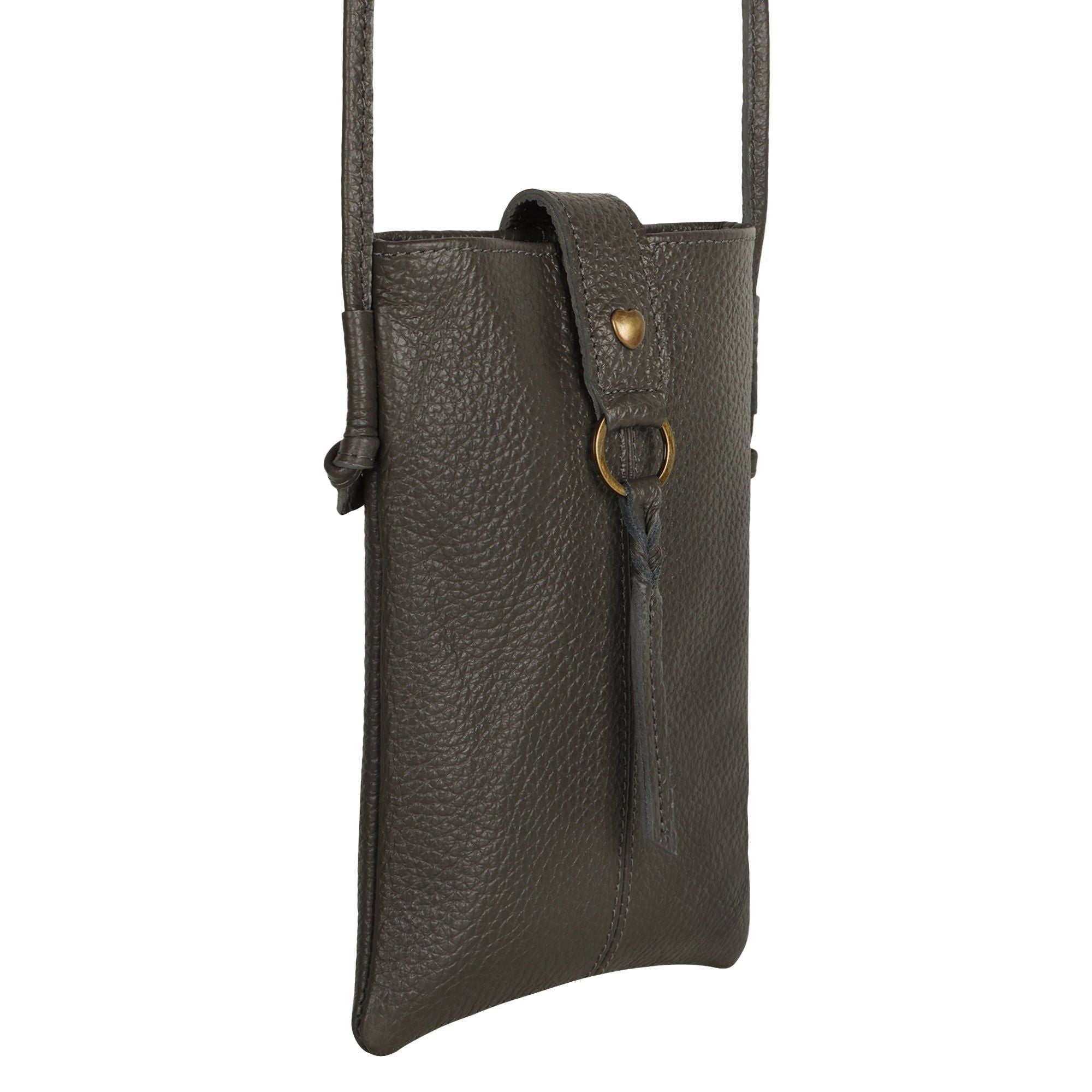 Jennie Small Crossbody bag w/ slim strap - Deepest Brown - BagNook