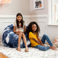 Load image into Gallery viewer, Jaxx Saxx 3 ft Bean Bag Chair - Faux Fur - Blue & White - BagNook
