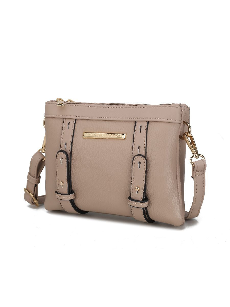(taupe)Elsie Multi Compartment Crossbody Bag by Mia k - BagNook