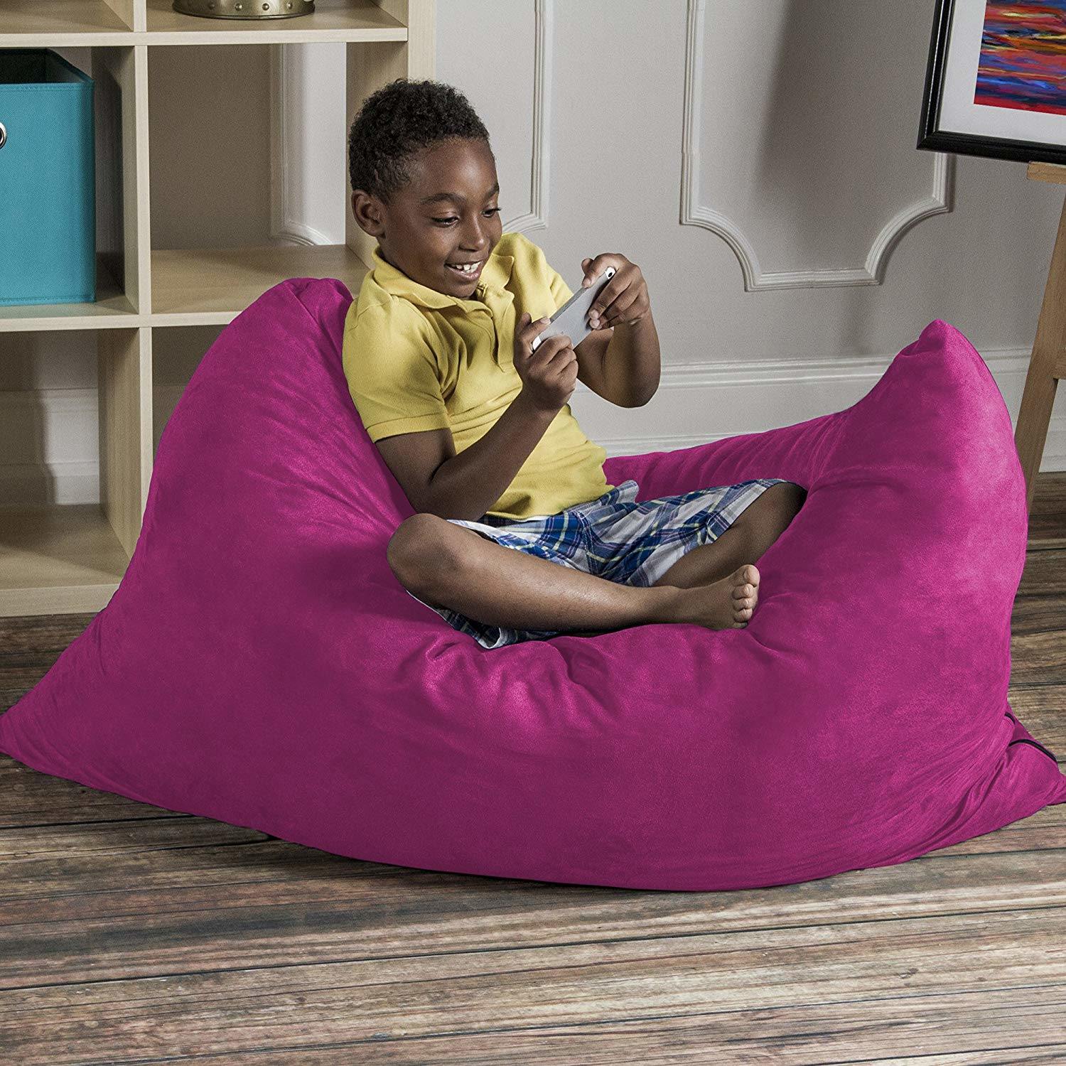 Jaxx 3.5 Ft Pillow Saxx Kids Bean Bag, Fuchsia - BagNook