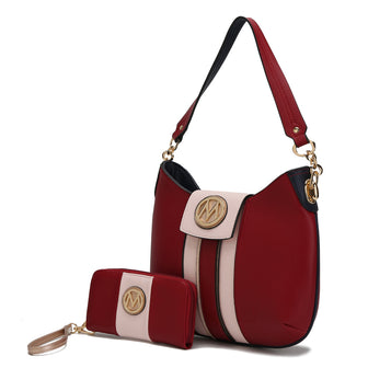 (red)Torri Hobo Shoulder Bag with Wallet by Mia K - BagNook