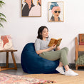 Load image into Gallery viewer, Jaxx Saxx 3 ft Round Bean Bag - Navy - BagNook
