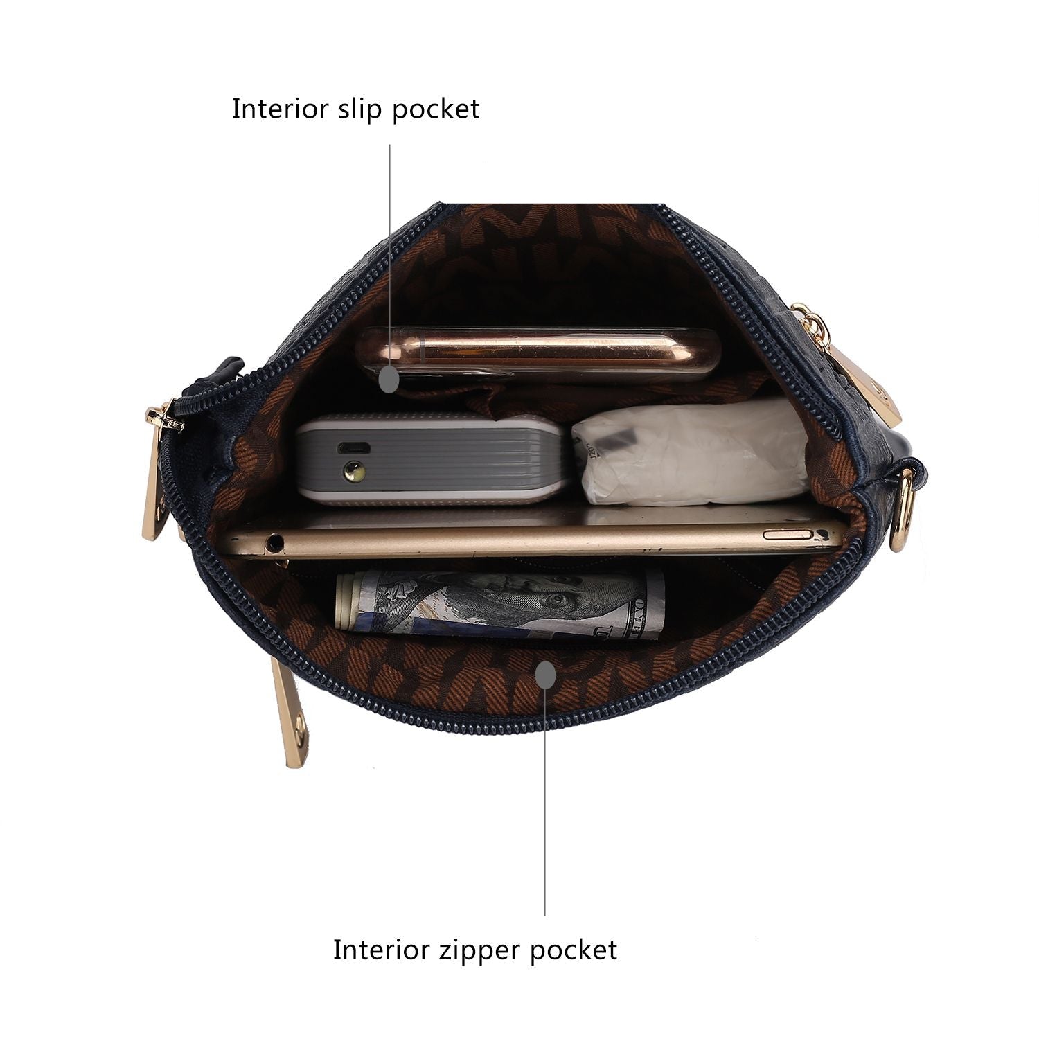 (navy)Scarlett Crossbody Handbag by Mia k - BagNook