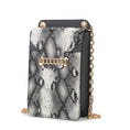 Load image into Gallery viewer, (charcoal)Yael Snake embossed Vegan Leather Phone Crossbody Mia K - BagNook
