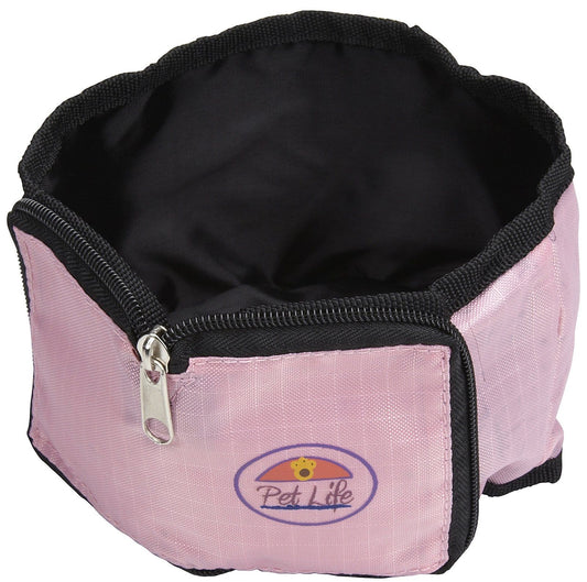 Pet Life® | Wallet Travel Pet Bowl - Pink - BagNook