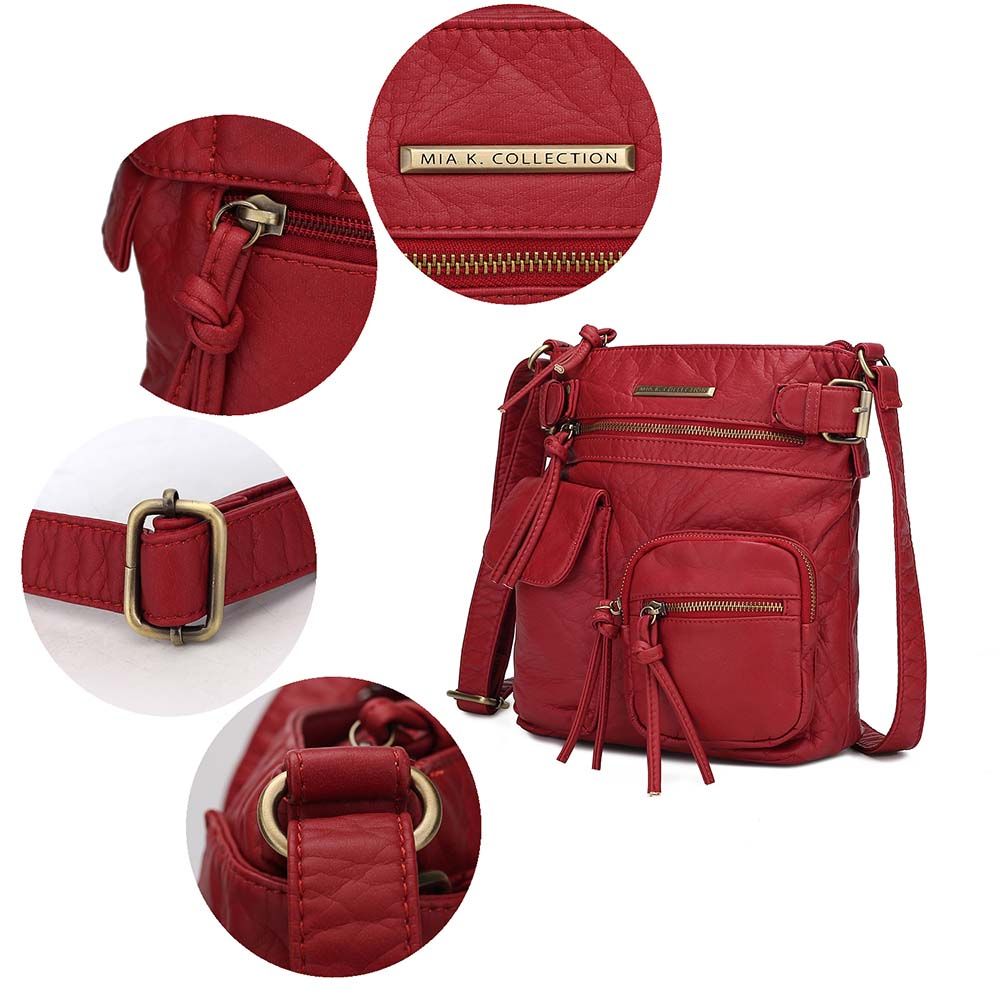 (red)Vintage Stiella Shoulder Handbag by Mia K - BagNook