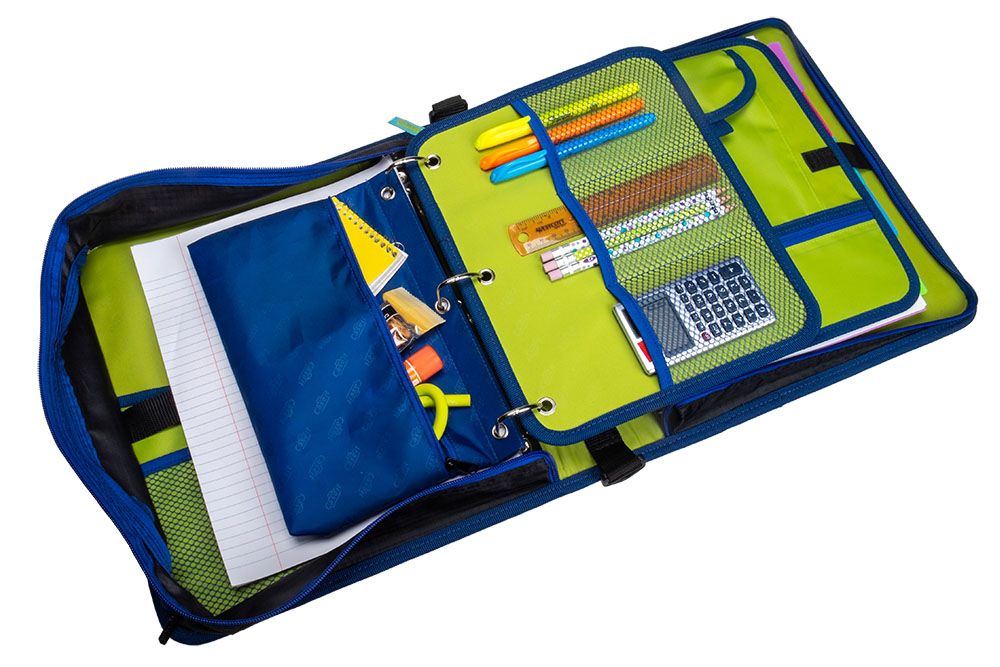 (red)The Dual Monster - 2-1.5in D Ring Zipper Binders w/Pencil Case - BagNook