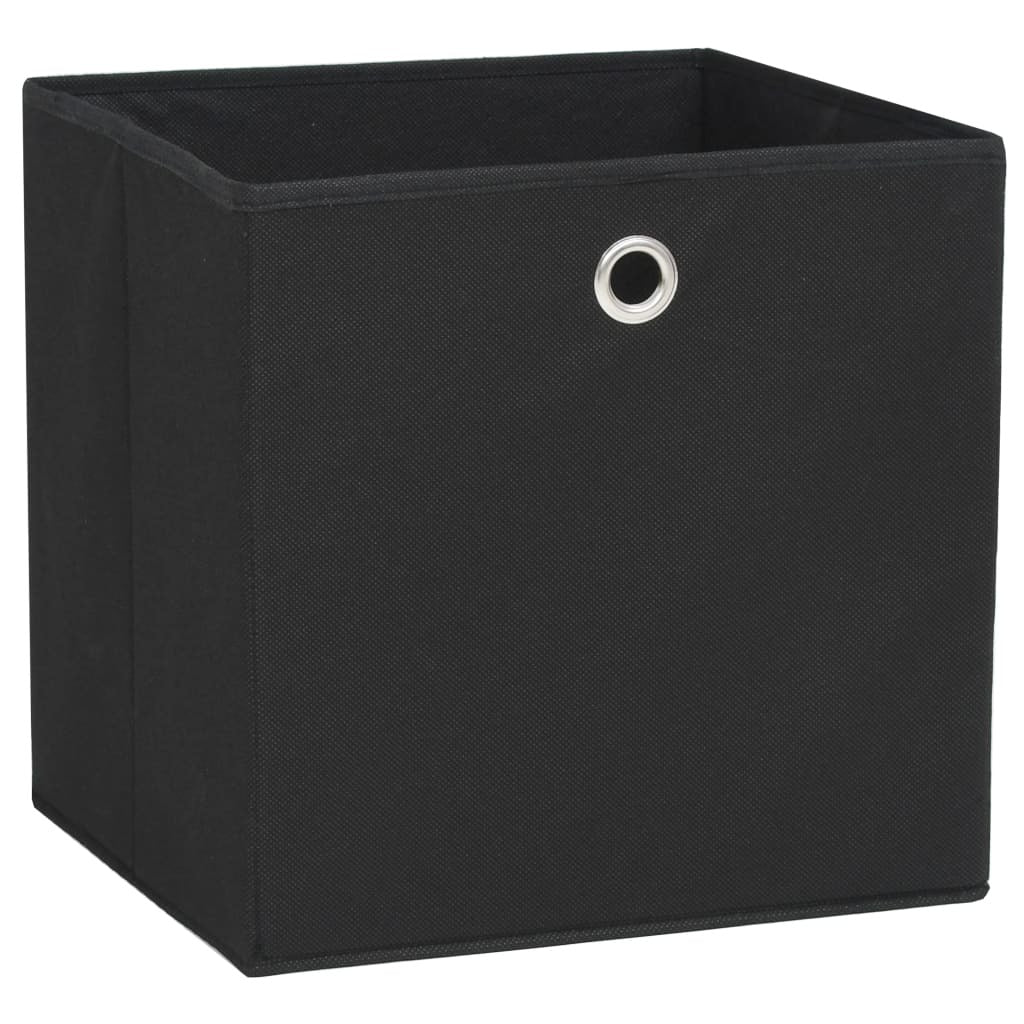 Storage Boxes 4 pcs Non-woven Fabric 11"x11"x11" - Black - BagNook