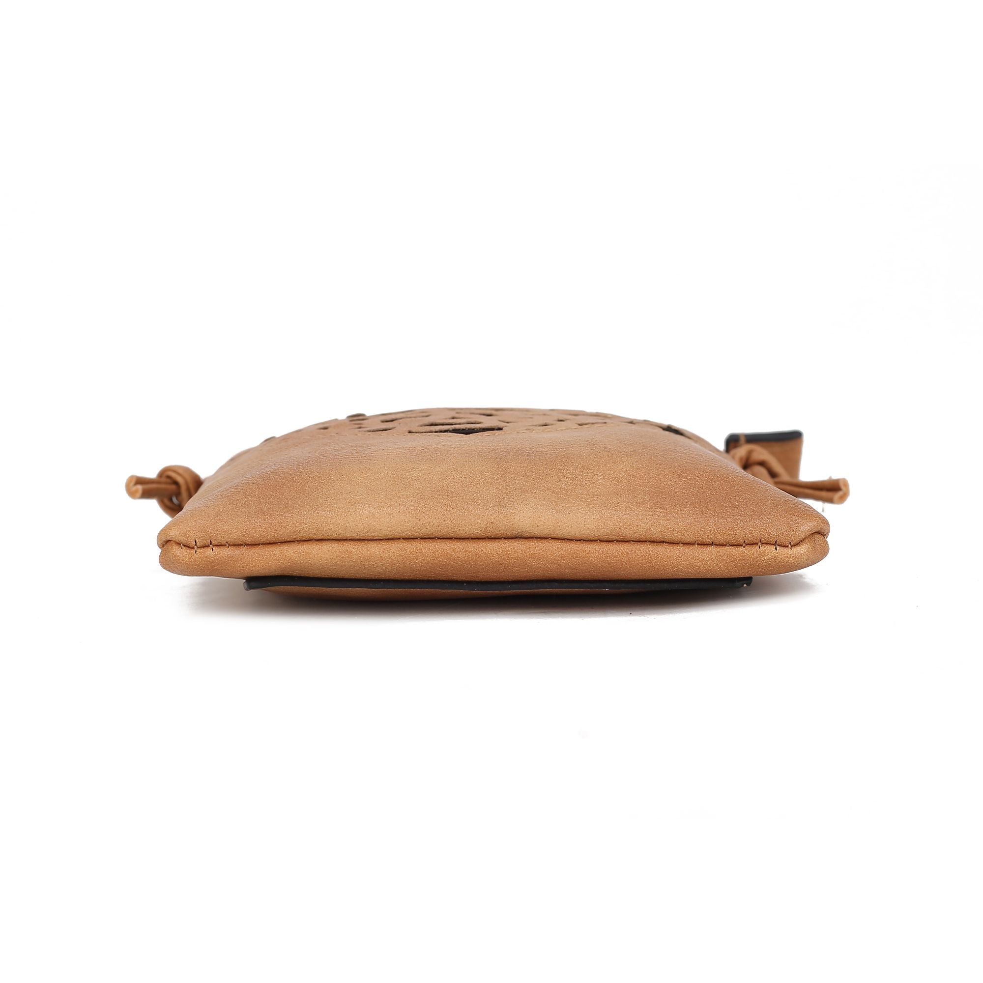 (camel)Heartly Crossbody Vegan Leather Bag by Mia K - BagNook