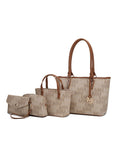 Load image into Gallery viewer, (beige)Alexy M Signature 4pc Tote Set by Mia k - BagNook
