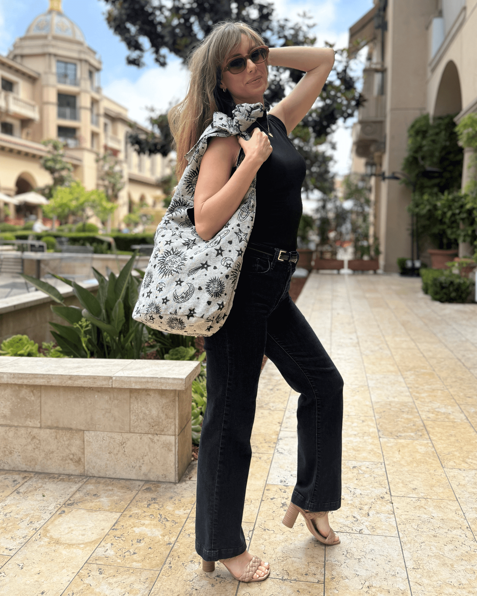 Kathmandu Collection | Celestial Print Crossbody/Hobo Bag - BagNook