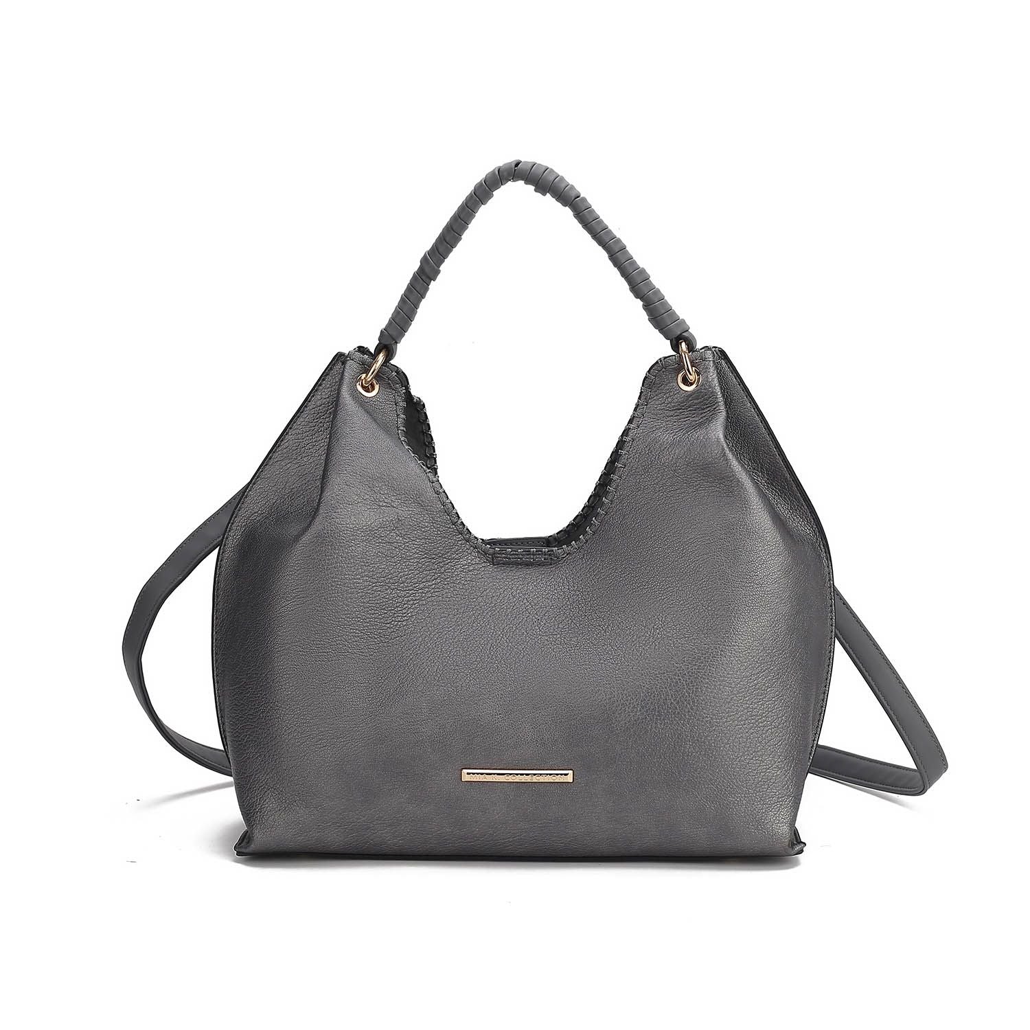 (pewter)Gara Versatile Shoulder Handbag by Mia K - BagNook