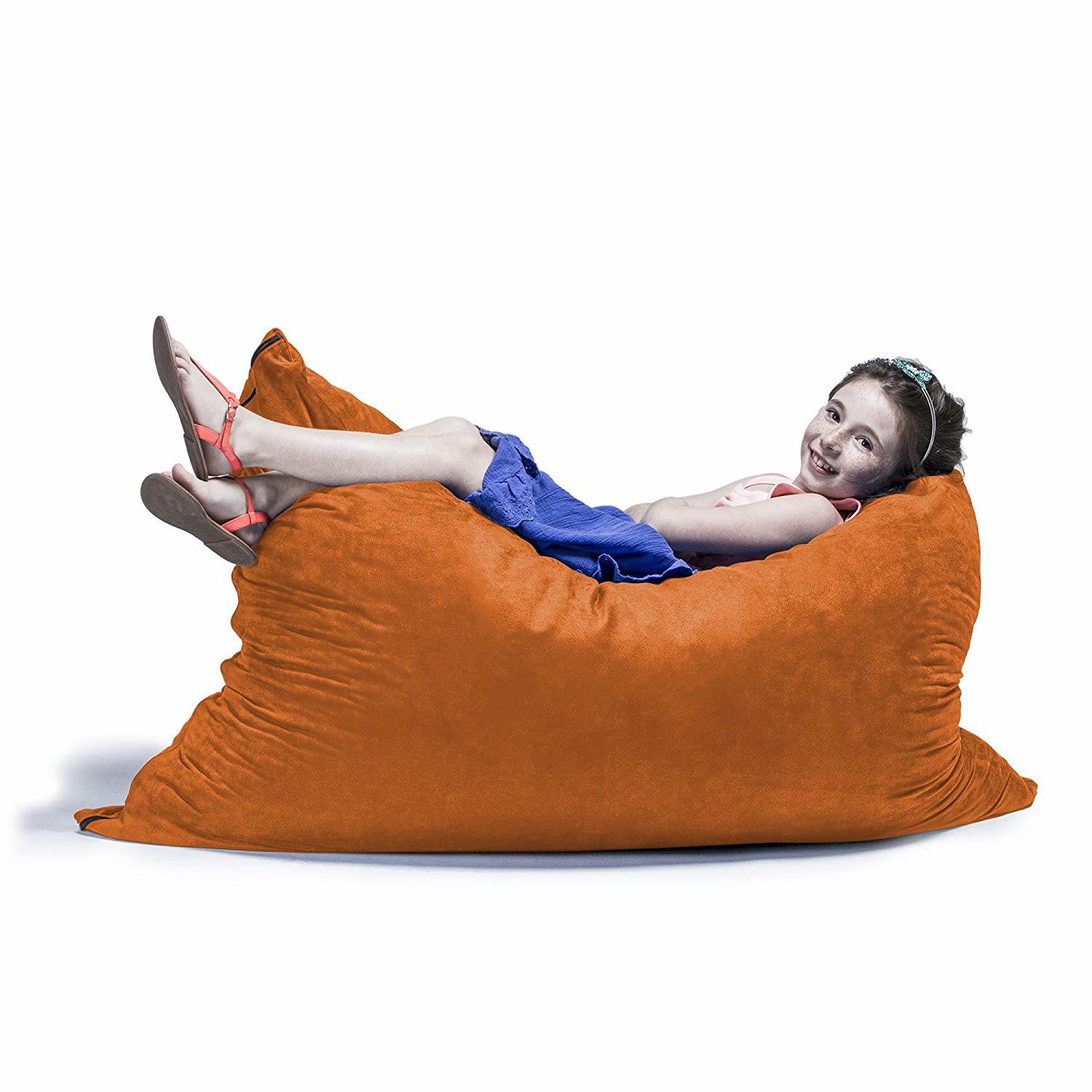 Jaxx 3.5 Ft Pillow Saxx Kids Bean Bag, Mandarin - BagNook