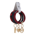 Load image into Gallery viewer, (navy-wine-red)Jasmine Bangle Wristlet Keychain set by Mia K - BagNook
