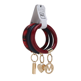 (navy-wine-red)Jasmine Bangle Wristlet Keychain set by Mia K - BagNook