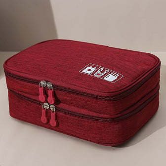(red)Waterproof Multi-Functional Digital Cable Storage Case - BagNook