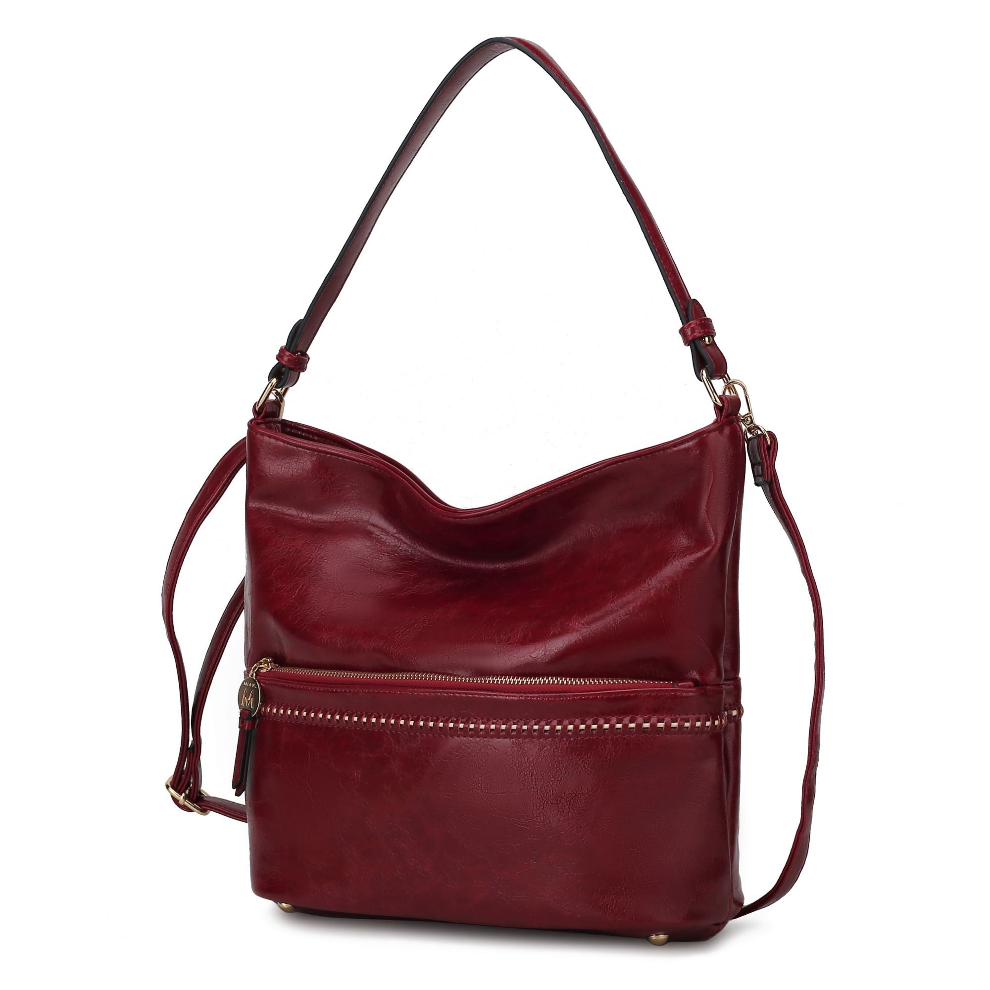 (wine)Sierra Hobo Handbag Vegan Leather by Mia K - BagNook
