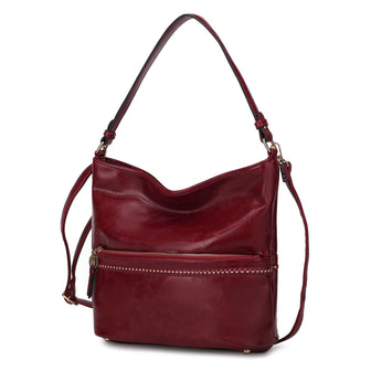 (wine)Sierra Hobo Handbag Vegan Leather by Mia K - BagNook