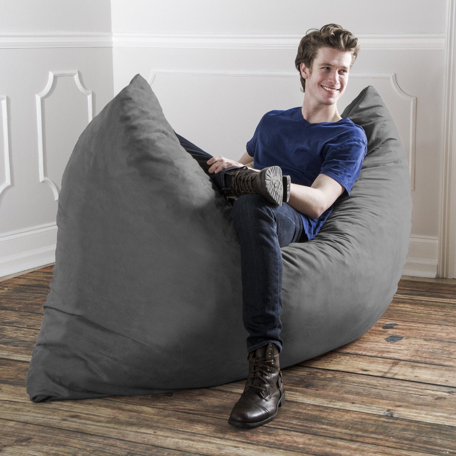 Jaxx 5.5 ft Pillow Saxx Bean Bag Pillow, Charcoal - BagNook