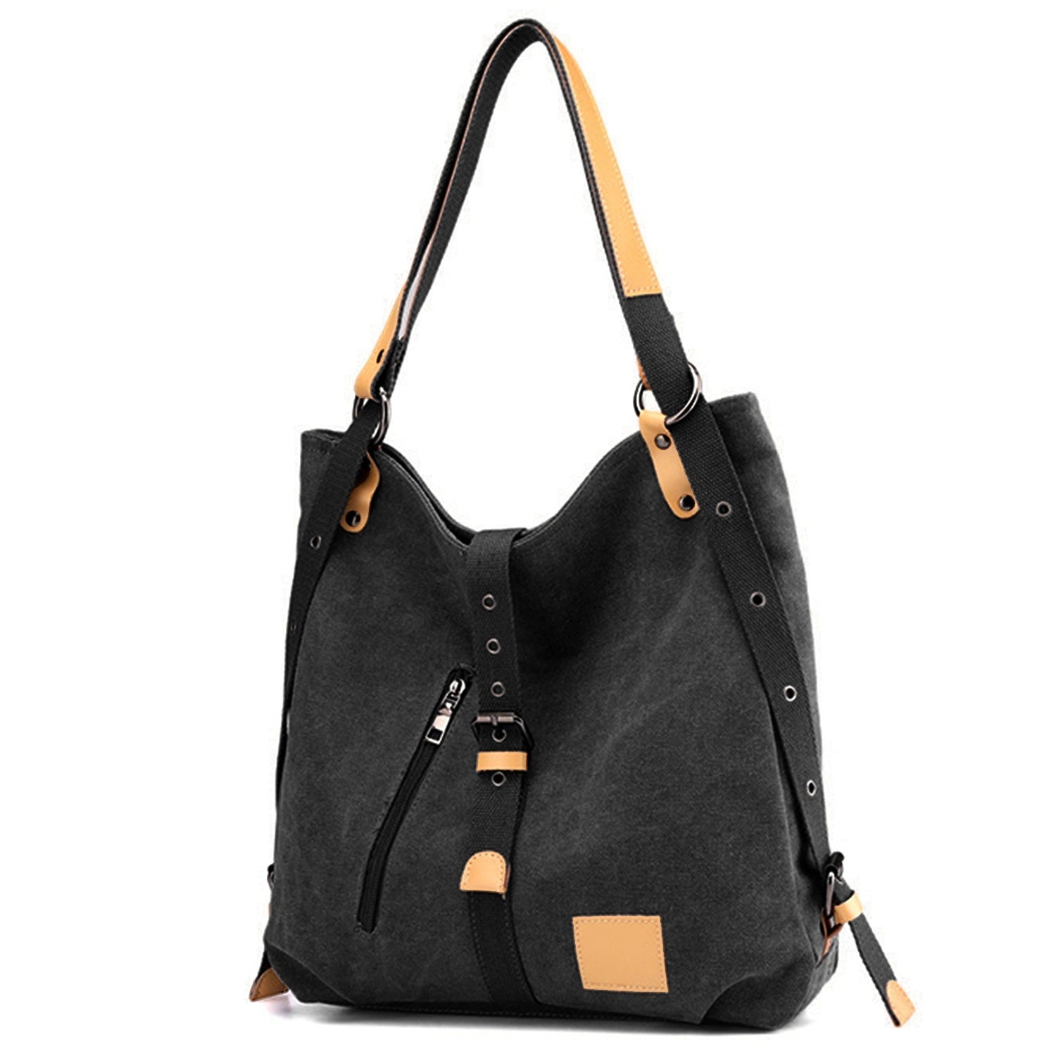 (black)Canvas Tote / Backpack - BagNook