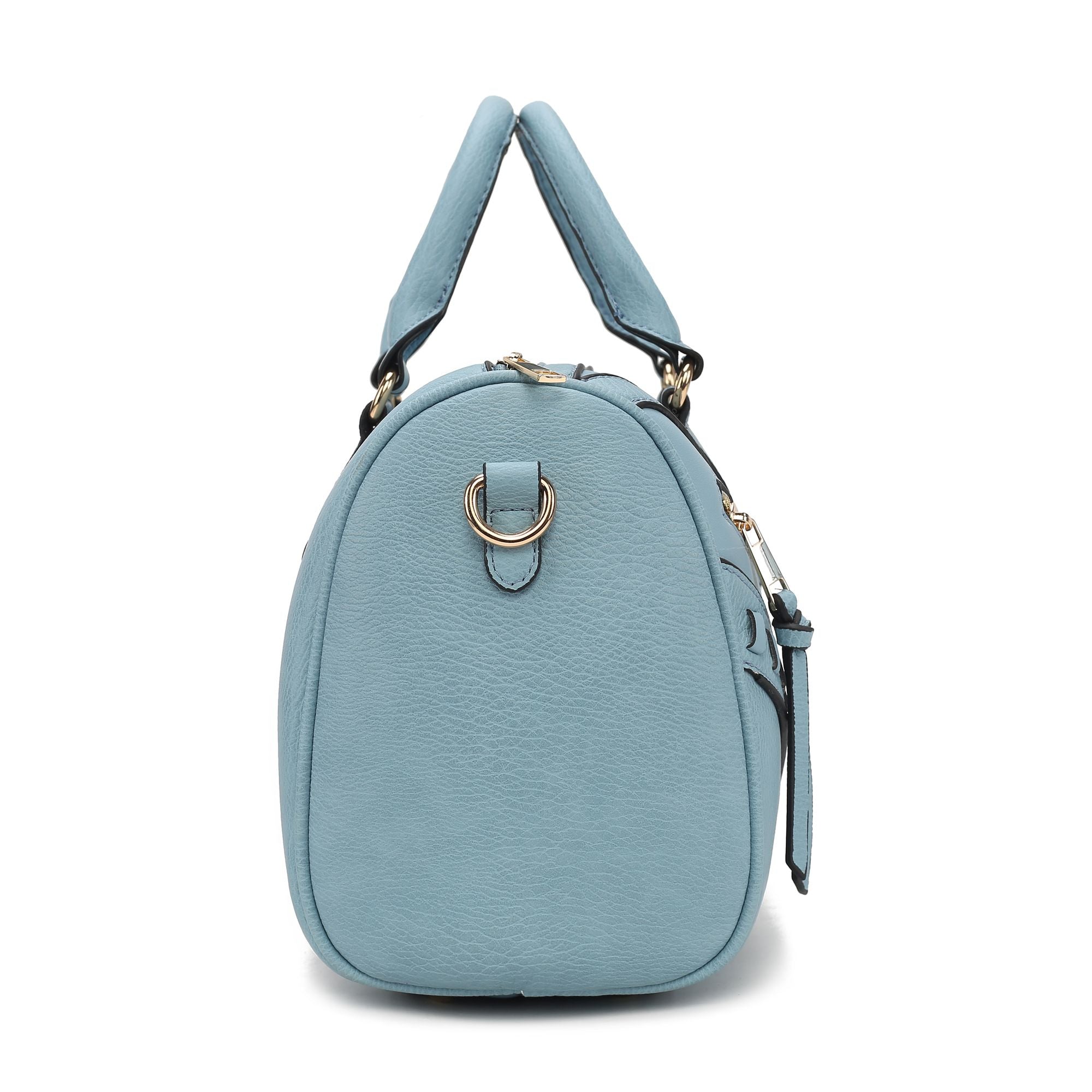 (denim blue)Lara Vegan Leather Satchel with Wallet by Mia k - BagNook