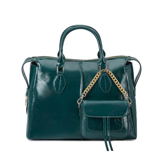 (teal)Yareli Tote w/Mini Crossbody Bag Set by Mia K - BagNook