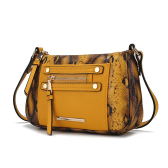 (mustard)Essie Snake embossed Crossbody by Mia K - BagNook