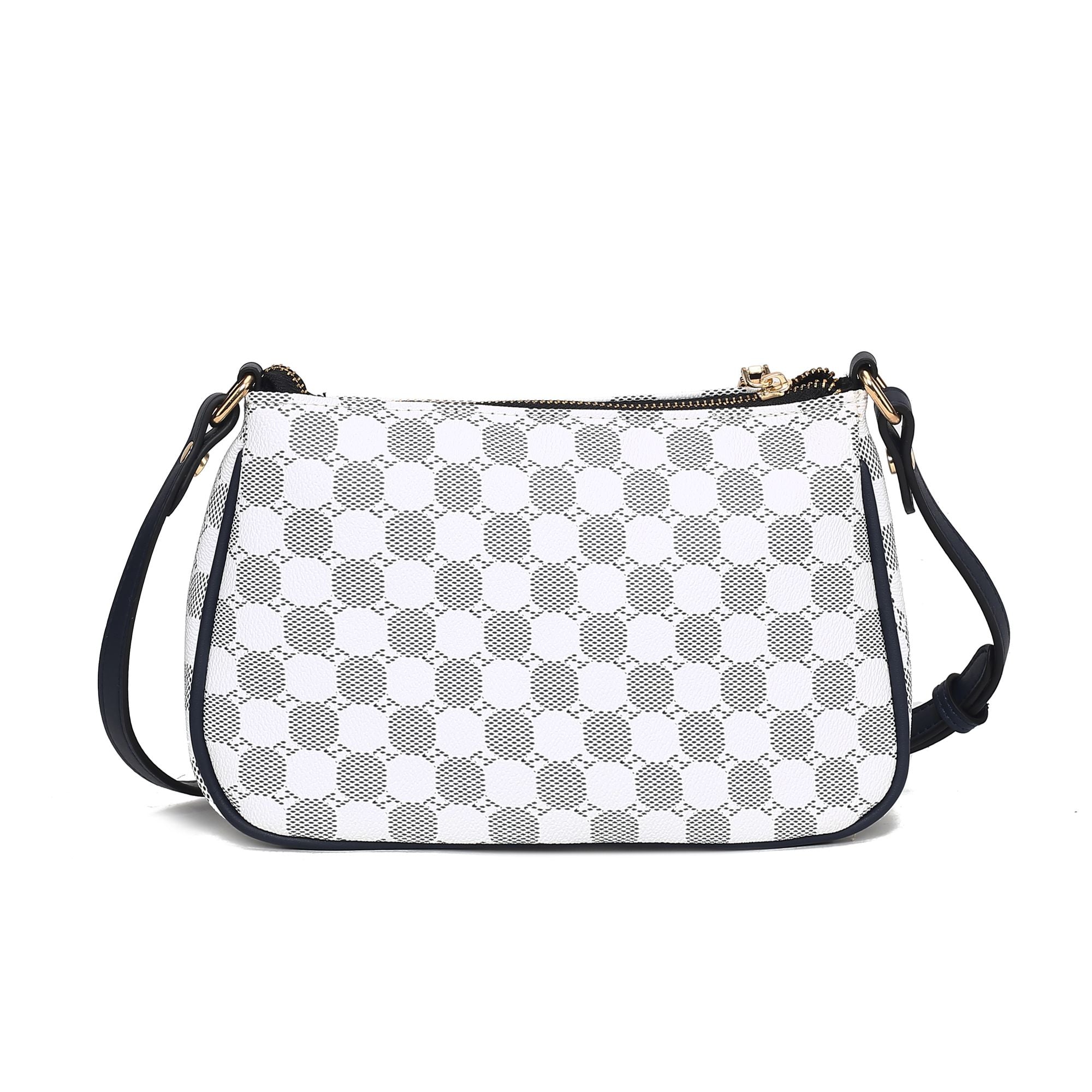 (navy)Essie Circular Print Crossbody Bag by Mia K - BagNook