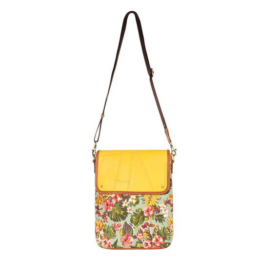 Cavalier Crossbody w/Top Closure - Summer Jungle - Upcycled - BagNook