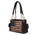 Load image into Gallery viewer, (chocolate)Alaina Vegan Leather Women Flag Shoulder Bag by Mia K - BagNook

