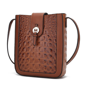 (cognac)Molly Crossbody Phone Bag w/Snap Closure by Mia K - BagNook