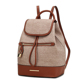 (cognac)Porsha Vegan Leather Daypack by Mia K - BagNook